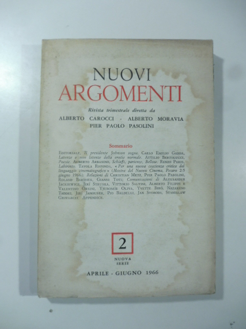 Nuovi Argomenti, nuova serie, aprile-giugno 1966